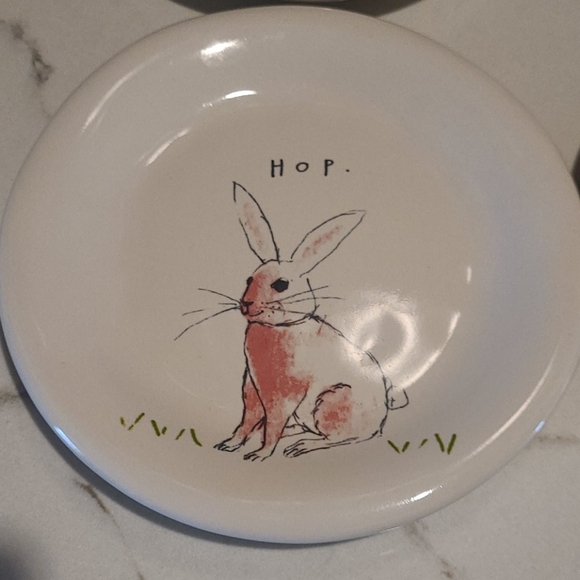 Rae Dunn 4 EASTER Bunny & Chicks Dessert Plates 🍽 - Picture 4 of 7